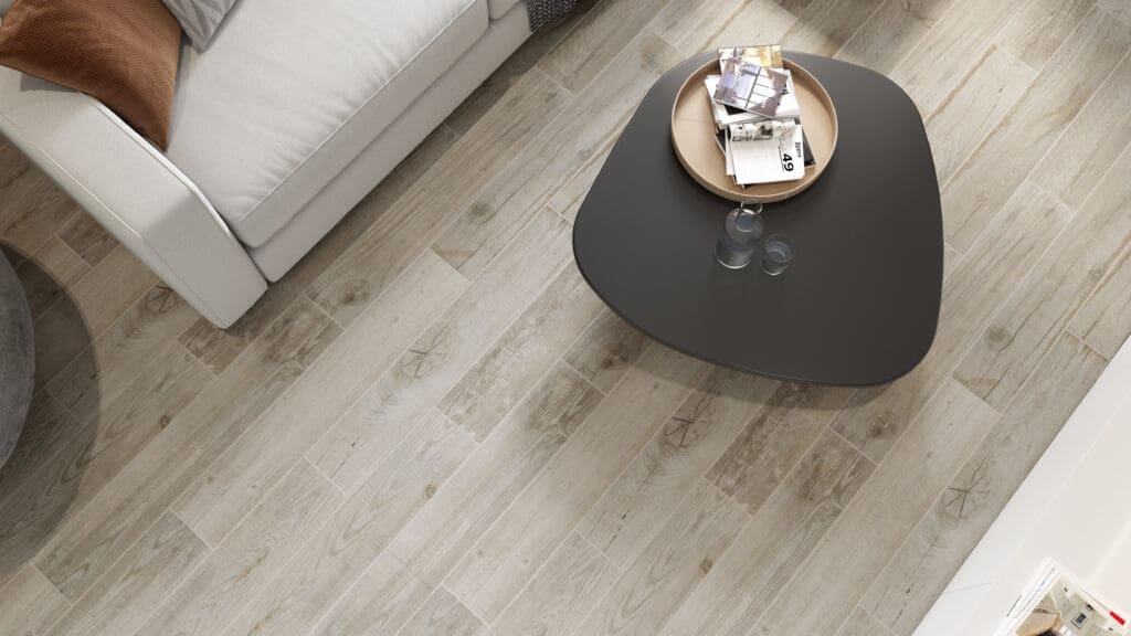 Porcelanato tipo madera - sala