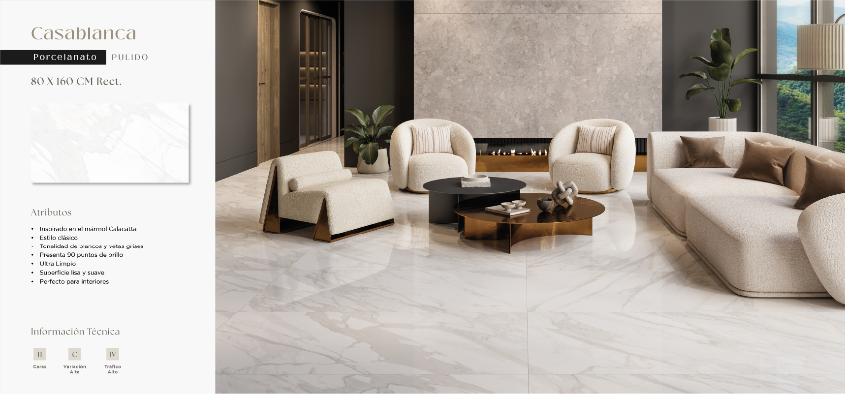 Porcelanato de gran formato Casablanca