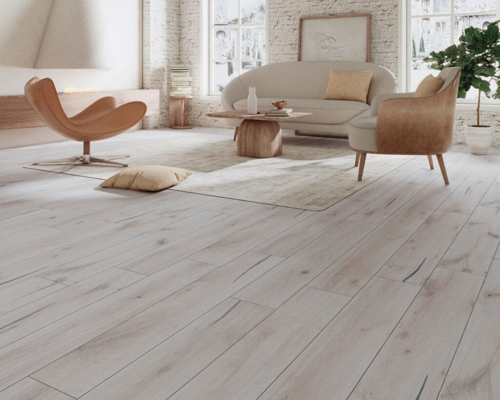 Porcelanato tipo madera - sala