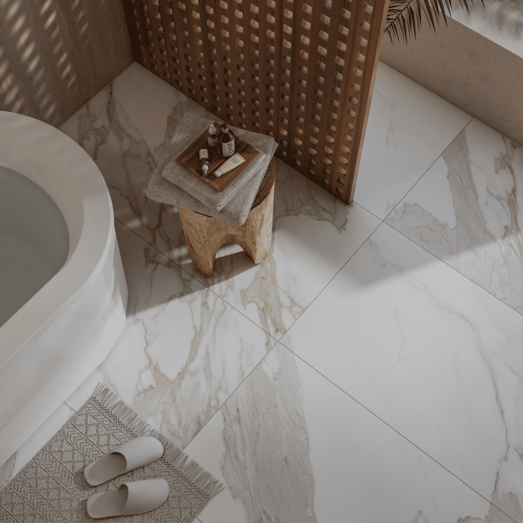 Baño Porcelanato tipo mármol Livia